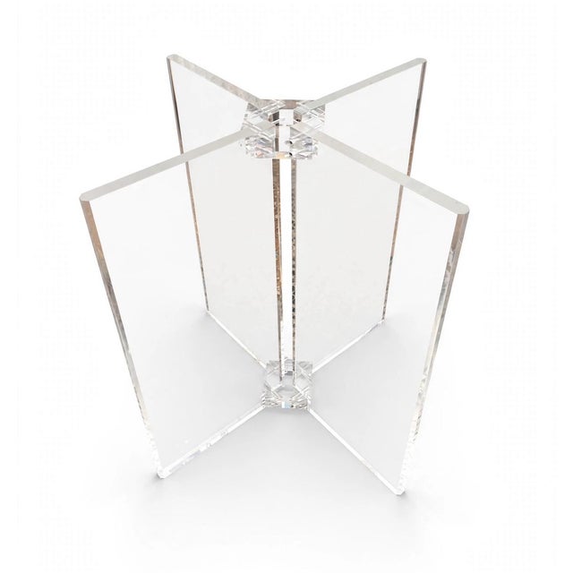 Vintage Acrylic Glass and Crystal Table, 1970s For Sale - Image 4 of 6
