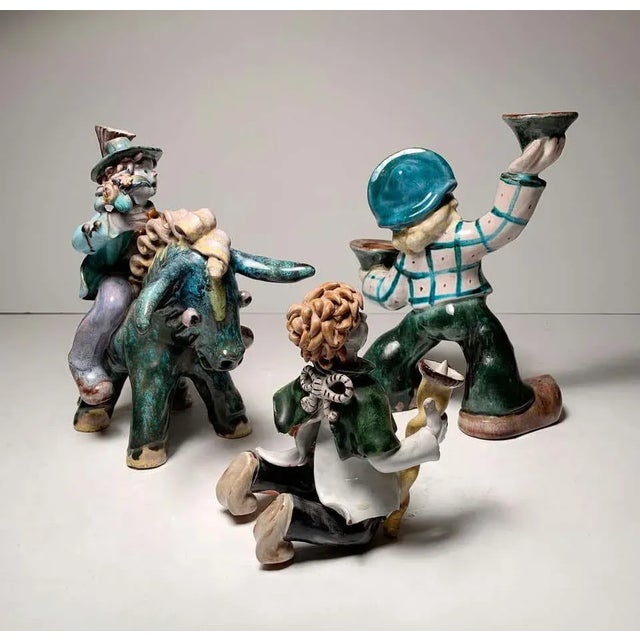 Small Austrian Ceramic Figure Collection Candleholder by Leopold Anzengruber - 3 Pieces For Sale In Chicago - Image 6 of 10