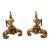 Circa 1860-80 Pair of French Baroque Revival Cast Brass Andirons For Sale
