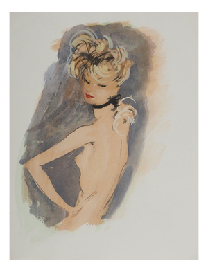 Jean-Gabriel Domergue, Nude from Behind, Lithograph and Stencil