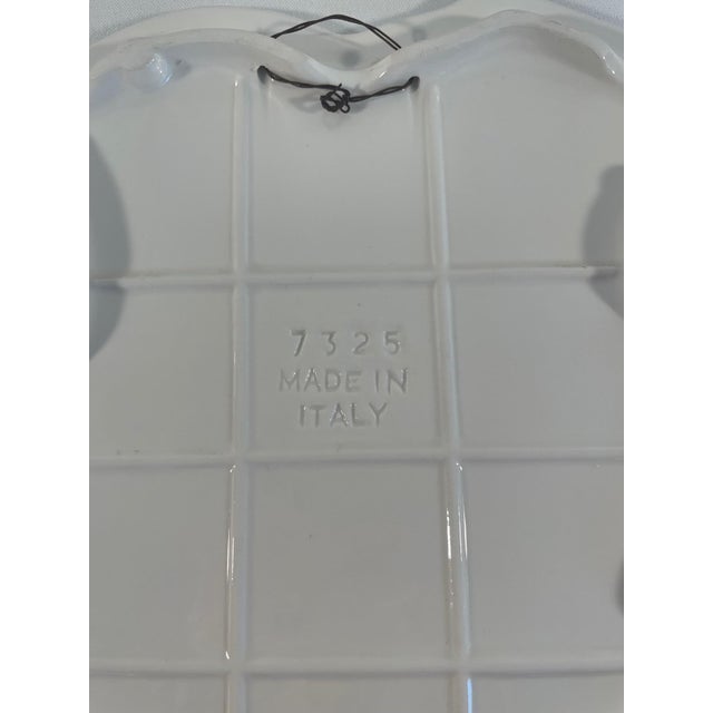 Light Green 1970s Italian Majolica Fern and Mushroom Trivet or Wall Decor For Sale - Image 8 of 12