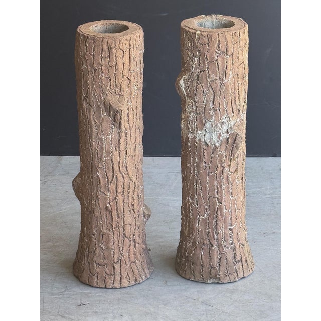 Faux Bois Garden Stone Planter or Ornamental Tree Trunk - Two Available For Sale - Image 10 of 11
