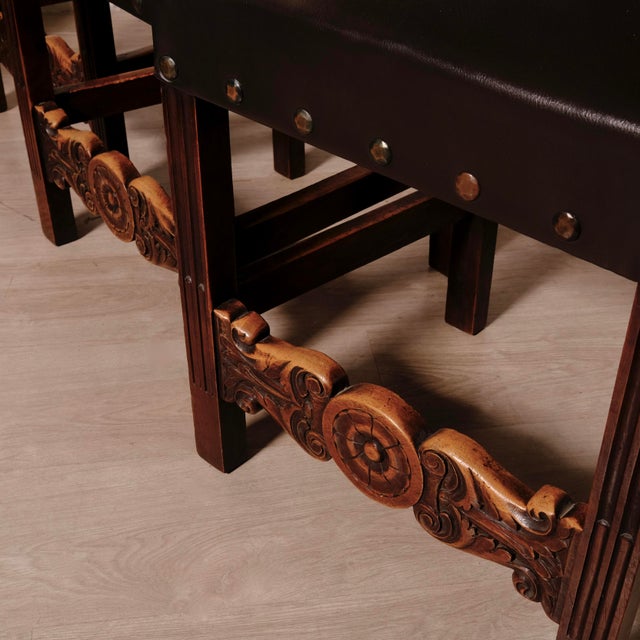 Vintage Carved Wooden Chairs, 1920s, Set of 6 For Sale - Image 16 of 18