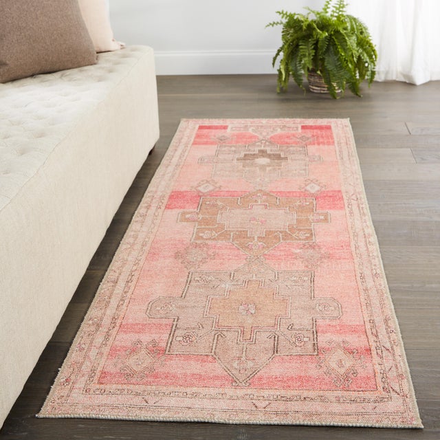 Vibe by Jaipur Living Faron Medallion Pink/ Tan Runner Rug 2'6" x 7'6