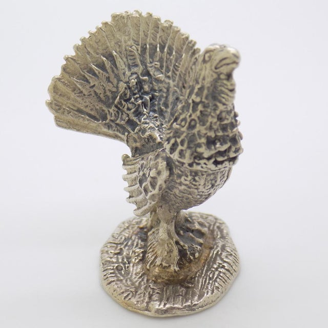 Vintage Italian Handmade Silver Turkey Figurine, 1950s For Sale - Image 4 of 12