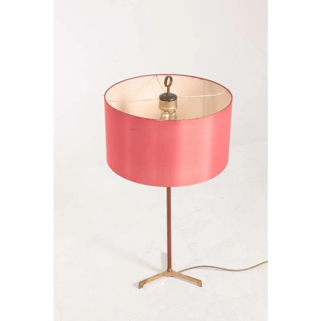 1950s Table Lamp in Teak and Brass, 1950s For Sale - Image 5 of 9