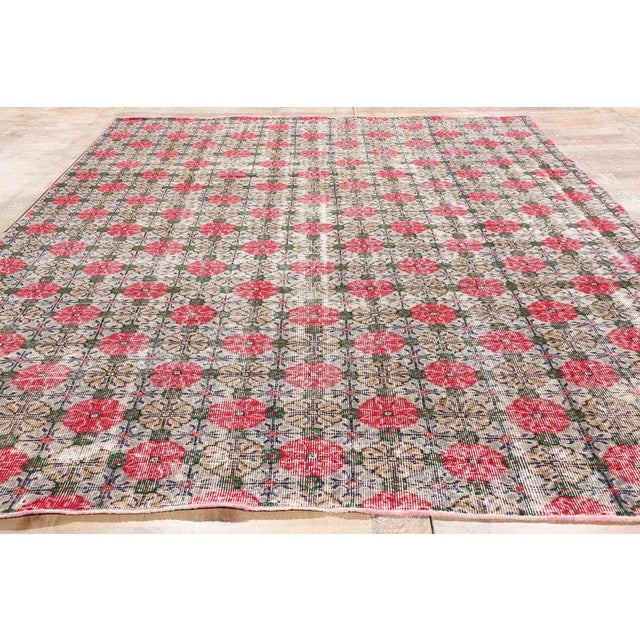 Zeki Muren Vintage Turkish Sivas Rug - 06'11 X 10'06 For Sale - Image 9 of 10