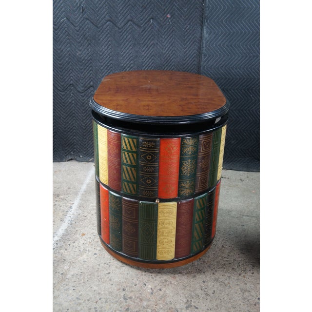 Late 20th Century Design Toscano Nettlestone Library Ensemble Faux Book Nesting Game Table Chairs For Sale - Image 14 of 16