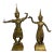 Pair of Vintage Brass Thai Dancer Statues – Male & Female, Southeast Asian For Sale