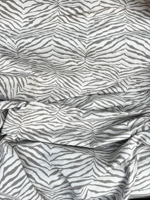 Gray Greige Neutral Zebra Hide Print Jacquard Upholstery Fabric- 3.25 Yards