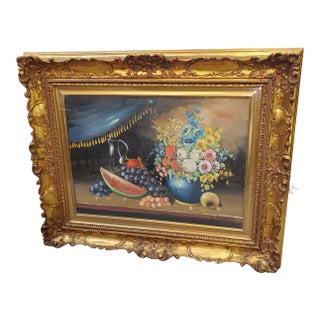 Mid 20th Century Still Life Oil Painting, Framed For Sale