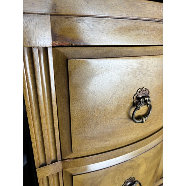 Tan Vintage French Provincial Mahogany High Boy Chest of Drawers / Dresser For Sale - Image 8 of 11