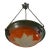 Large French Art Deco Pendant Light by Le Verre Francais Schneider - 1925 Cameo Chandelier France For Sale
