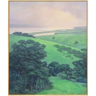 'California Sunset, Drake's Bay' by Duane Wakeham, 1997, San Francisco, Pastel Society of America, Extra Large Oil Landscape For Sale