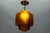 French Art Deco Pendant Light in Molded Amber Glass & Brass, 1930s For Sale - Image 11 of 18