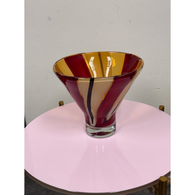 Abstract Waterford Evolution Collection Moroccan Breeze Art Glass Flared Bowl For Sale - Image 3 of 12
