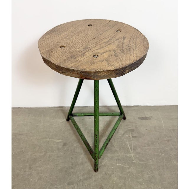 Mid-Century Modern Industrial Green Workshop Stool, 1960s For Sale - Image 3 of 18
