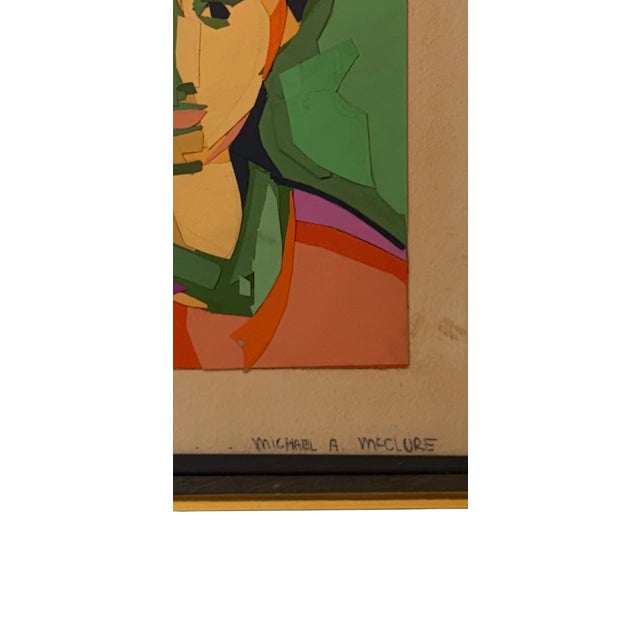 Mid-Century Modern Michael A. McClure Early 1960s Mixed Media Collage Portrait For Sale - Image 3 of 4