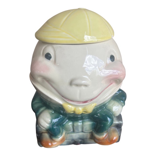 Mid Century Brush McCoy Pottery Humpty Dumpty Beanie Hat, W18 Cookie Jar For Sale