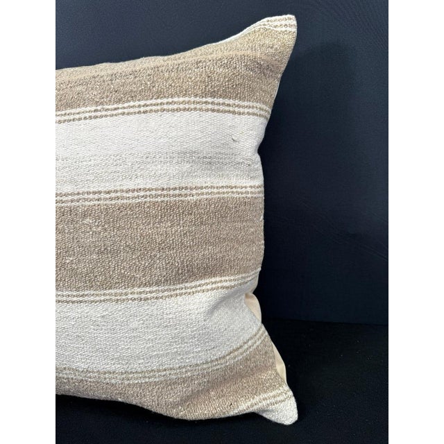 Contemporary Turkish Hemp Pillow Cushion Natural Beige Brown Cushion Cover 20x20 For Sale - Image 3 of 4