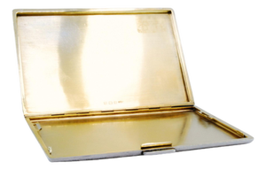 Brushed Silver Cigarette Case with Monogram Card