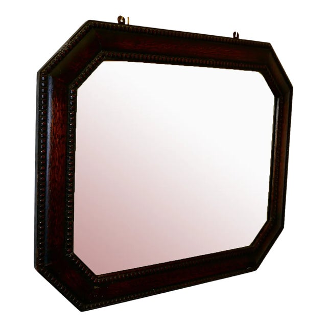 Large Antique Oak Wall Mirror, 1890s For Sale