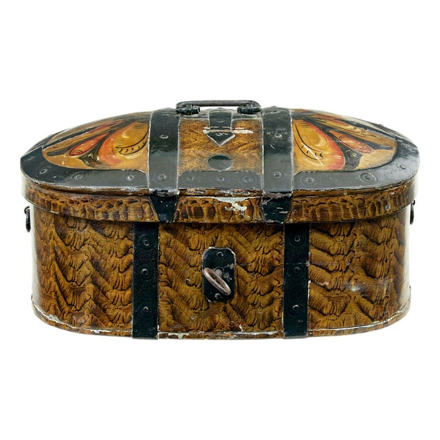 Scandinavian Hand-Painted Box, 1860 For Sale