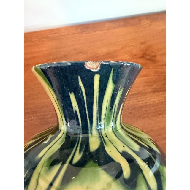 French Mid-Century Jaspe Vase With Drip Glaze For Sale In Portland, ME - Image 6 of 9
