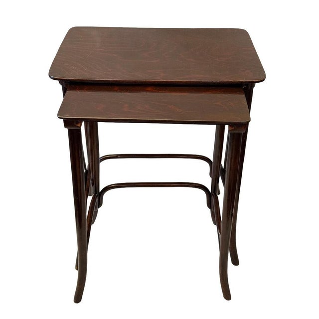 Antique Secessionist Austrian Bentwood Nesting Tables by J&J Kohn, 1900s, Set of 4 For Sale - Image 10 of 18