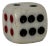 Large Vintage White Marble Dice With Red & Black Count For Sale