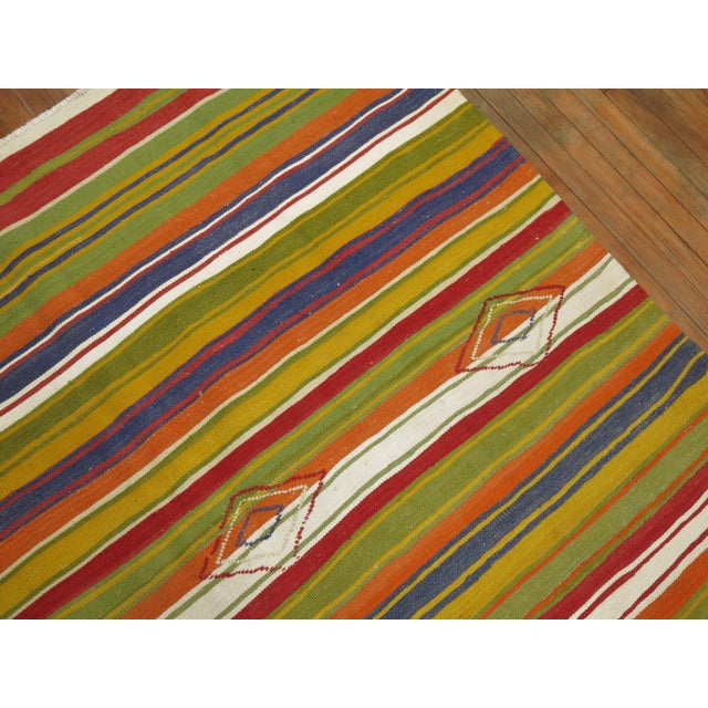 Contemporary Mid 20th century Turkish Striped Kilim For Sale - Image 3 of 6