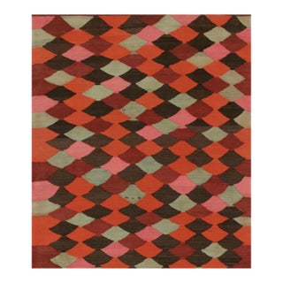 Vintage Karadagh Persian Kilim in Polychromatic Geometric Pattern by Rug & Kilim - 46"x53" For Sale