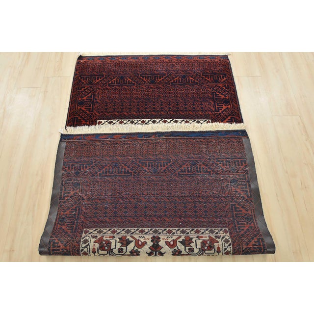Baloch Rug 3’8” X 6’9” Ivory Wool Vintage Tribal Hand-Knotted Oriental Carpet For Sale - Image 14 of 15