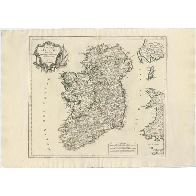 Antique Kingdom of Ireland Map from De Vaugondy, Venice, Italy, 1778 For Sale - Image 11 of 11