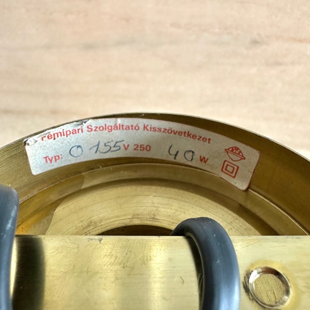 Hungarian Industrial Brass Wall Light with Milk Glass Shade, 1970s For Sale - Image 11 of 12