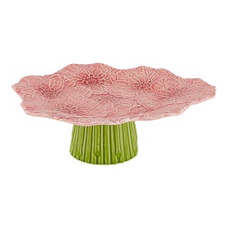 Bordallo Pinheiro Maria Flor Cake Stand, 12" For Sale