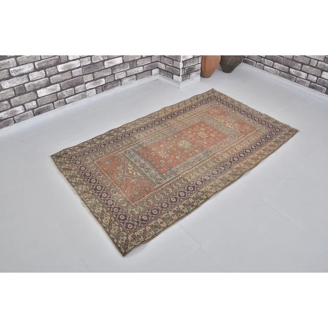 Handmade wool carpet in Turkish Anatolia , Vintage Oushak Rug,Turkish Vintage Anatolian Rug, Handmade wool Rug . One Of...