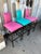 1980s Set of 3 Postmodern Vinyl Upholstered Barstools by Minson Ent. Circa 1980s For Sale - Image 5 of 18