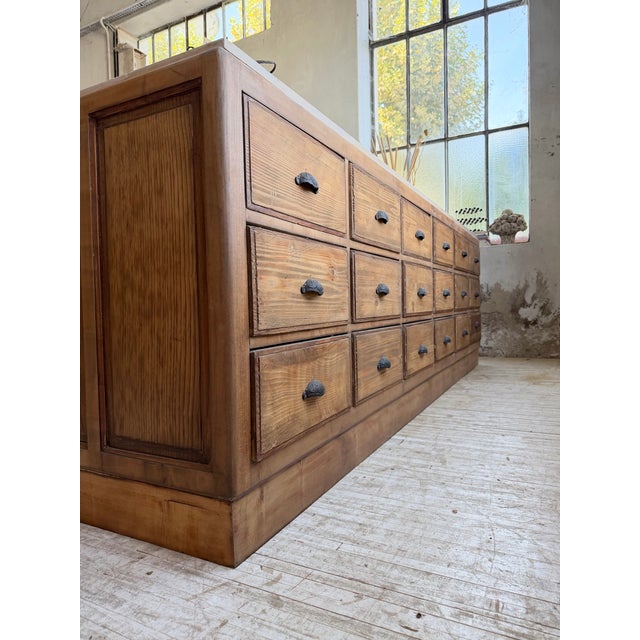 Antique Double-Sided Shop Counter with Marble Top, 1900s For Sale - Image 14 of 18