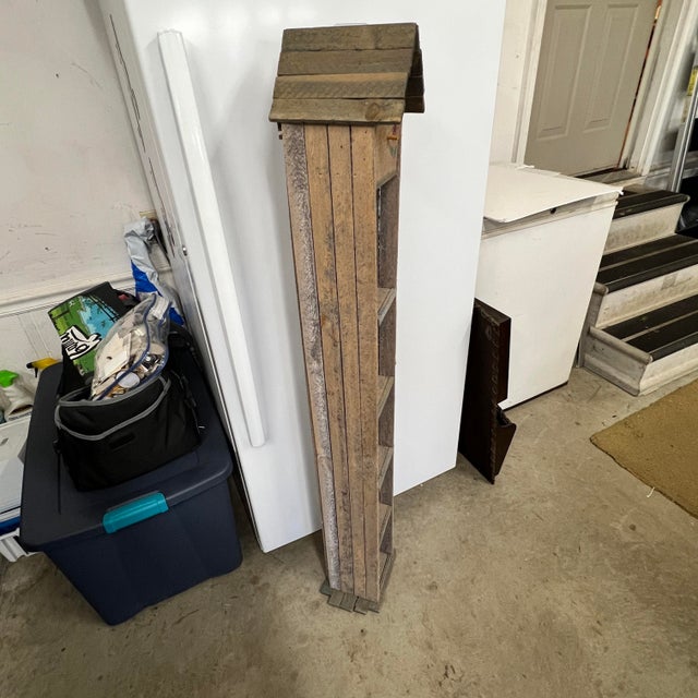 Farmhouse Handmade Farmhouse, French Country Style Standing Birdhouse With Shelves For Sale - Image 3 of 6