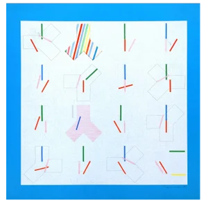 Naoya Takahara, Abstract Geometric Collage Composition, Mixed Media on Paper, 1982