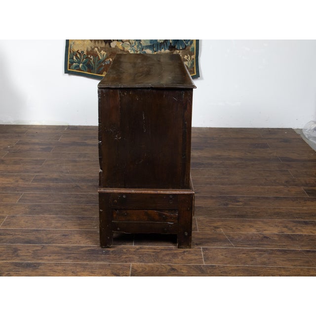 English Georgian Period 18th Century Oak Buffet with Carved Arching Doors For Sale - Image 9 of 12