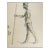 Vintage 1950s Charcoal Standing Male Figure Drawing For Sale