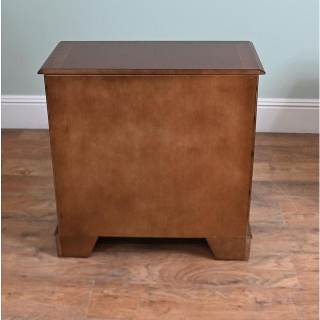Georgian Revival Mahogany Bachelor's Beside Cabinets, Set of 2 For Sale - Image 4 of 8