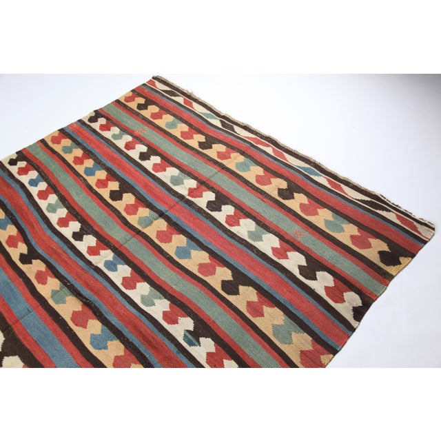 Antique Shirvan Kazak Kilim – Caucasian Flatweave Late 19th Century 5' X 6' 1'' For Sale - Image 10 of 16