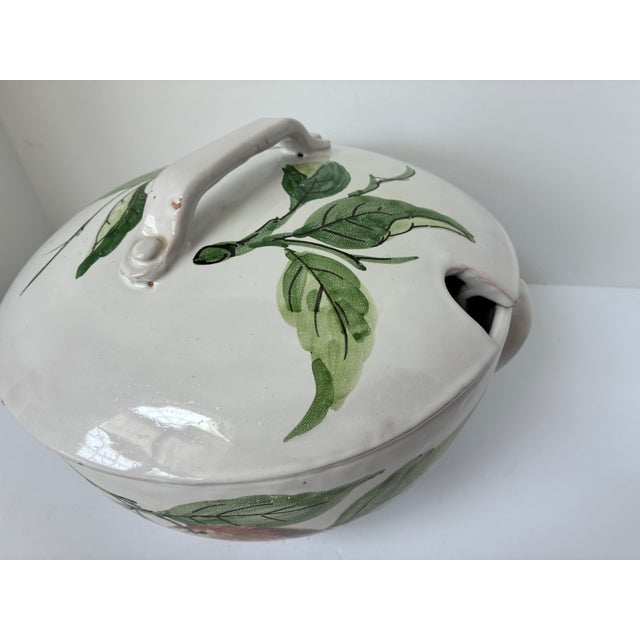 Ceramic Vintage Hand-Painted Italian Farmhouse Ceramic Pottery Large Soup Tureen | Made in Italy For Sale - Image 7 of 16