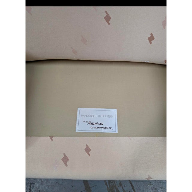 Americans of Martinsville Peach Postmodern Three-Seat Sofa, 1980s For Sale - Image 12 of 12