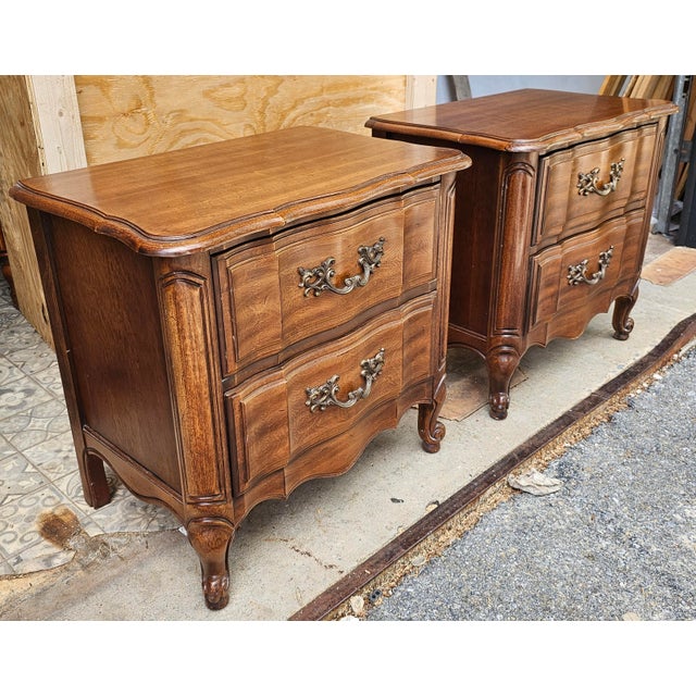 1960s Thomasville Provincial Style Fruitwood Bedside Chest For Sale In Washington DC - Image 6 of 11