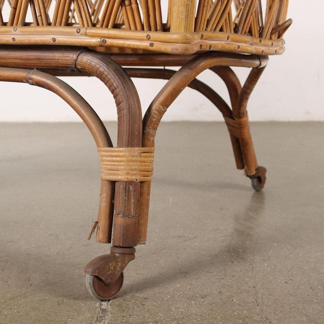 Wood Vintage Bamboo Cradle, Italy, 1960s For Sale - Image 7 of 9