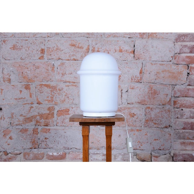 Mid-Century Table Lamp in Lacquered Metal and Opal Glass, Czech, 1960s For Sale - Image 6 of 8